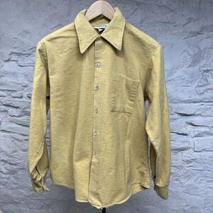 Vintage PREST-RITE Chamois Cloth Yellow flannel shirt Large vtg 70s camp work
